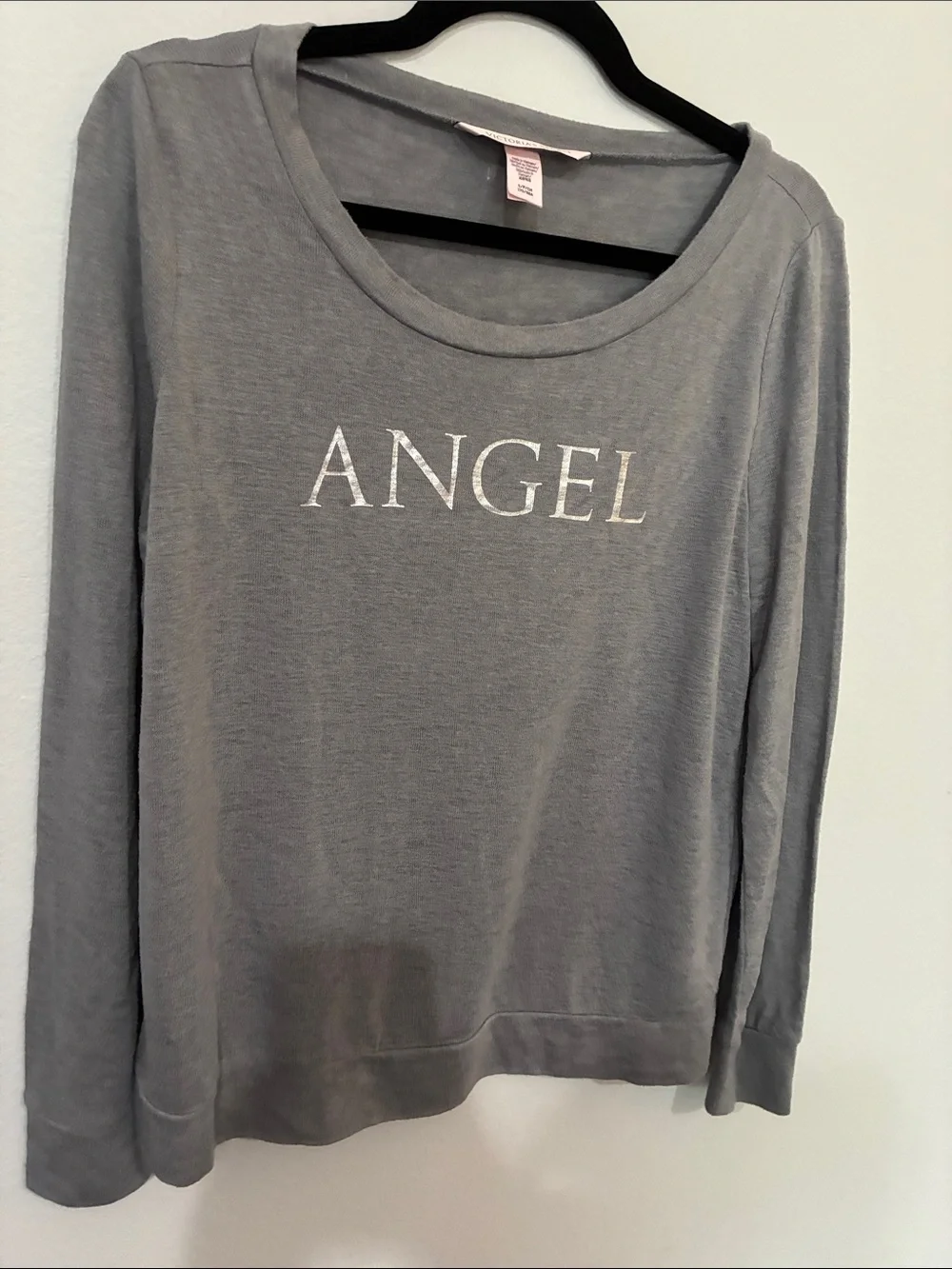 Victoria's Secret Gray 'ANGEL' Long-Sleeve Tee